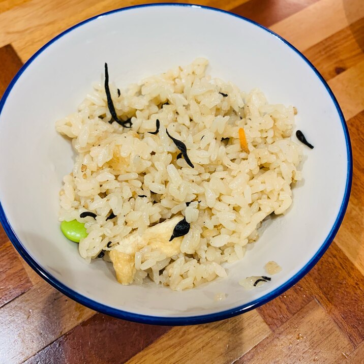 ひじきと鶏肉の炊き込みご飯！